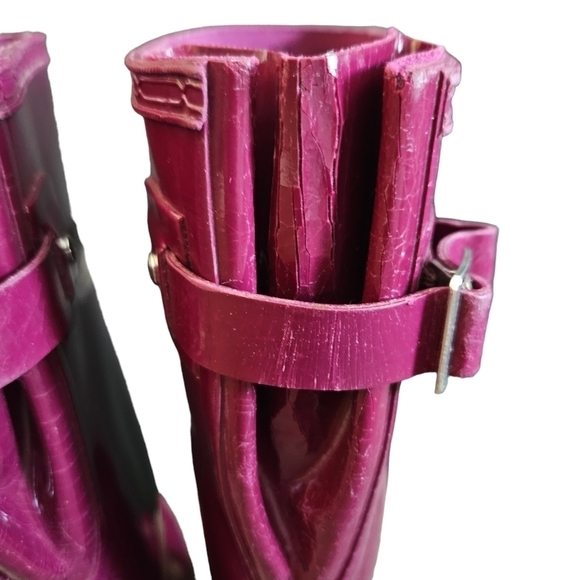 Hunter Tall Glossy Violet Rain Boots Sz 5 - Picture 5 of 15